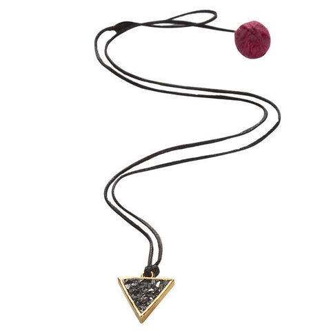 Black Rose Cut Diamond Triangle Pendant