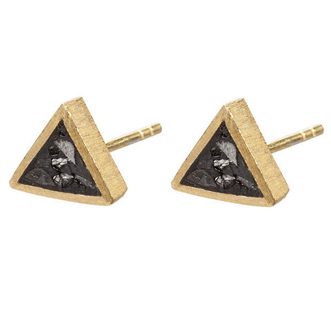 Black Rose Cut Diamond Triangle Tight Earing