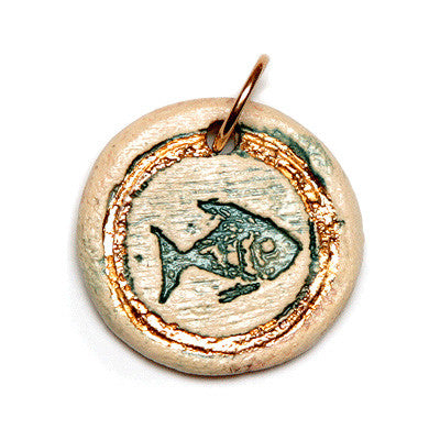 Fish Clay Golden Pendant