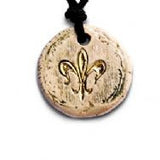 Fleur De Lis Golden Clay Pendant