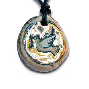 Dove Clay Golden Pendant