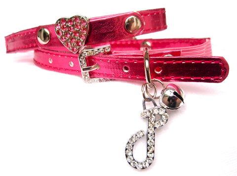 Hot Pink Swarovski Heart collar