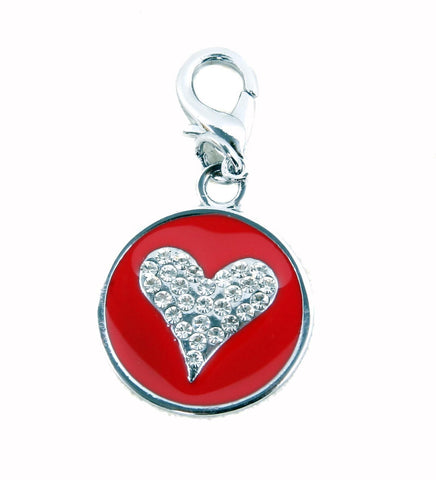 Starry Eyed Heart dog or cat Tag in Red