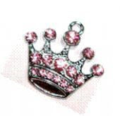 New Pink Diamante Crown ID Tags or Charms for Cats or Dogs