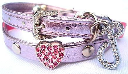 PINK SWAROVSKI HEART COLLAR