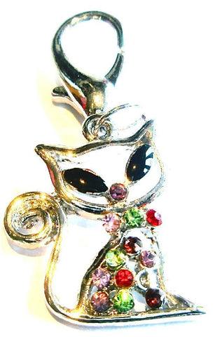 Jewelled Cat Charm