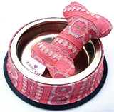 Sale 25% off Dinky Pink Dining Bowl with Detachable Cuddly Bone Toy