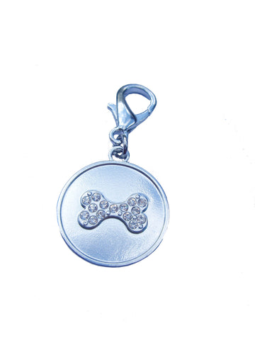 Swarkovski Bone Tag in Silver for cat or dog