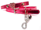 Hot Pink Swarovski Heart collar