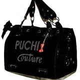 New Puchi Couture Pet Carrier in Black Suede