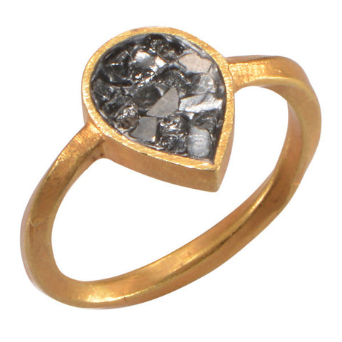 black-rose-cut-diamond-tear-drop-shape-ring